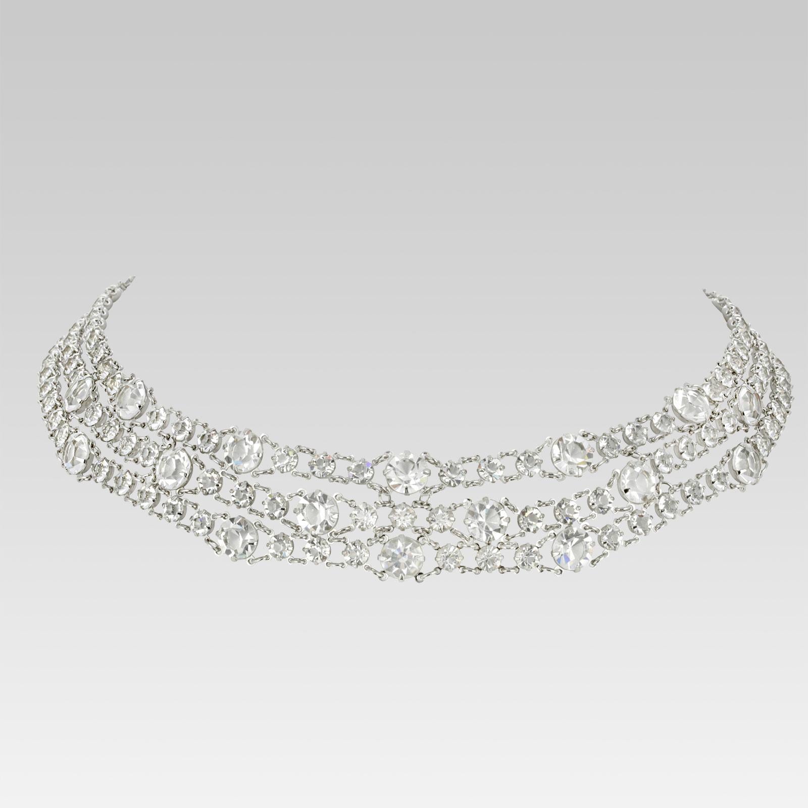 1928 Jewelry Austrian Crystal Draped Drop Necklace - 13.5 Inch Adjustable Length for Women, Elegant Evening Wear & Special Occasions