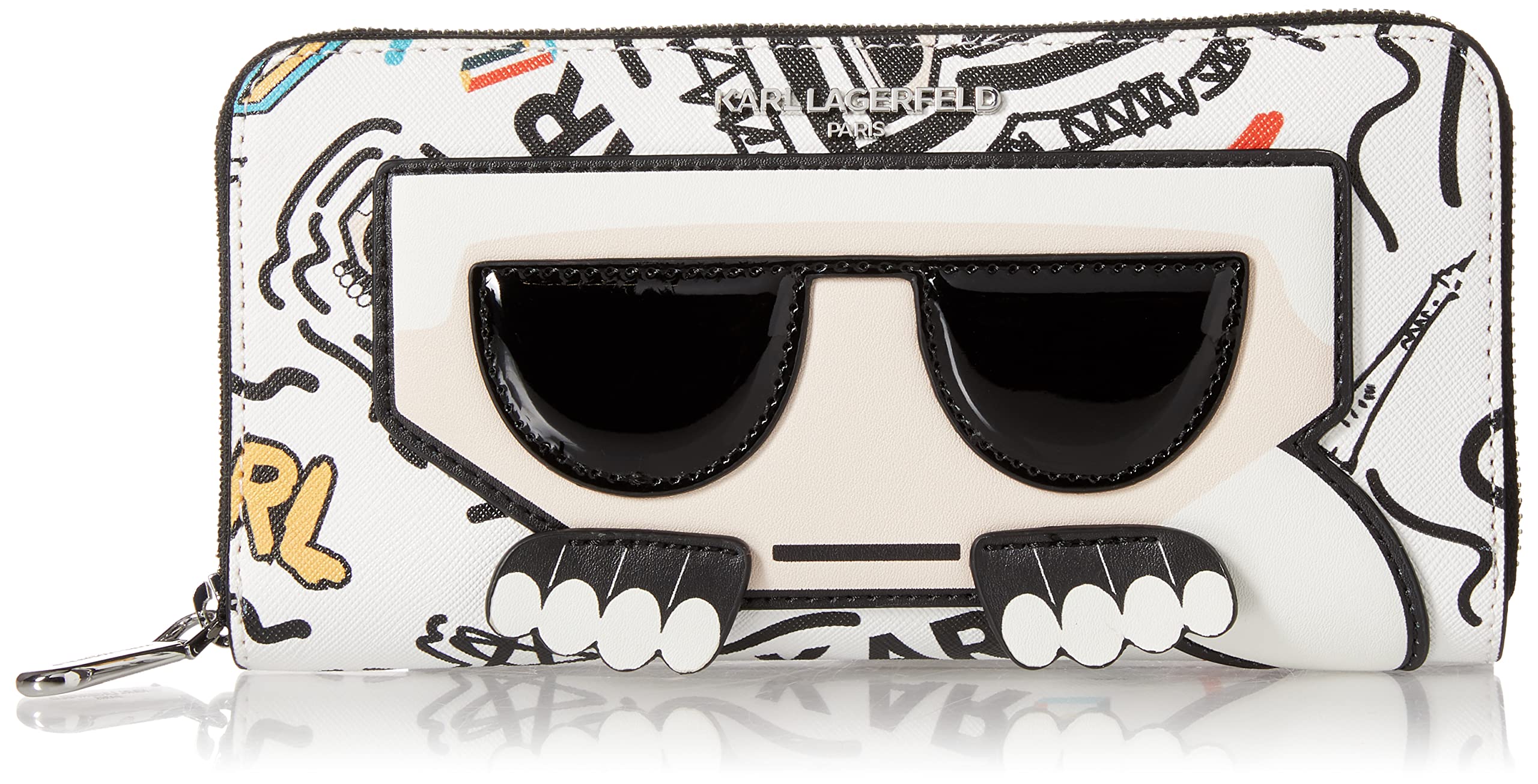 Karl Lagerfeld Paris Women's Maybelle Zip Wallet - Stylish RFID Blocking Leather Card Holder for Everyday Use, Travel & Shopping