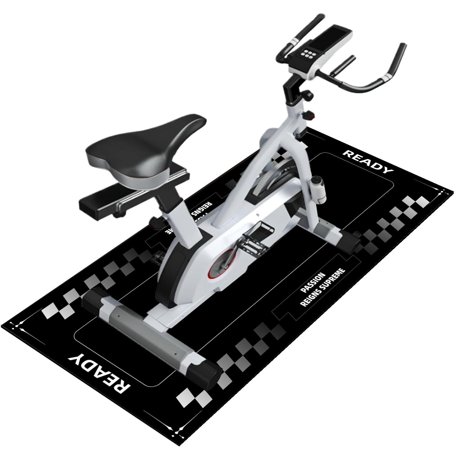 Premium Bike & Treadmill Mat - Heavy Duty Exercise Mat for Peloton, Stationary Bikes & Small Treadmills - Protects Hardwood Floors & Carpets - Ideal for Home Gyms, Cycling Studios & Fitness Equipment Protection