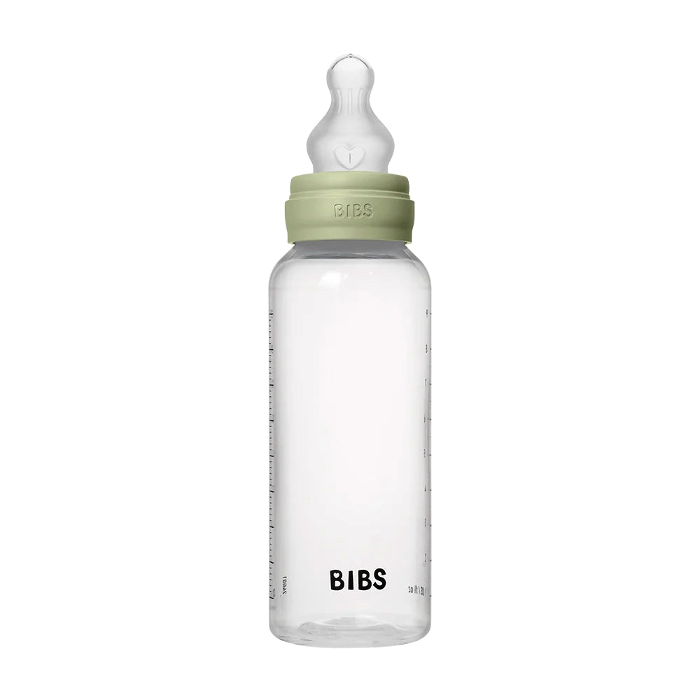 Premium Baby Bottle Set with Silicone Bibs - 270ml BPA-Free Plastic Feeding Essentials - Sage Green for Newborns & Infants - Perfect for Home, Travel & Daycare Use