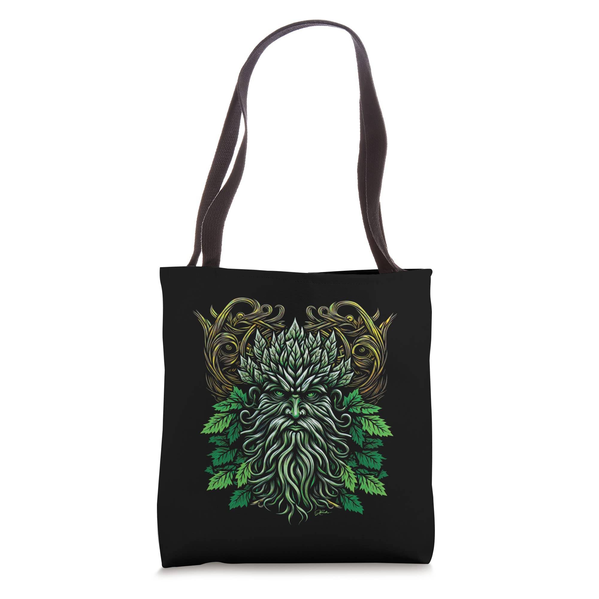 JCombs: Eco-Friendly Celtic Green Man Tote Bag - Stylish Reusable Shopping Bag for Groceries, Beach & Daily Use