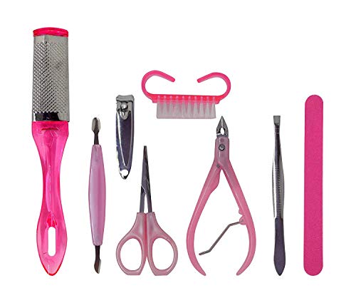 Majik 8-Piece Manicure Kit for Kids & Teens - Nail Care Tools Set for Home Use, 20g Pink (Pack of 1) - Perfect for Birthday Gifts, Spa Days & DIY Nail Art at Home