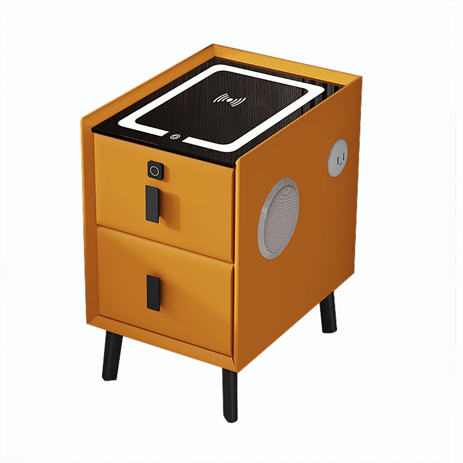 Smart Nightstand with Wireless Charging & USB Ports - Modern Bedside Table with 2 Drawers, LED Touch Light, Color Control - Perfect for Bedroom, Guest Room, Dorm & Small Spaces