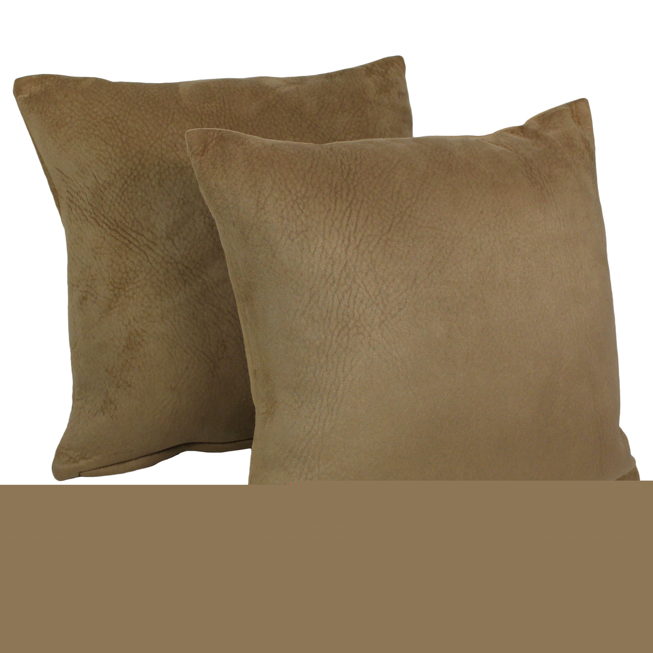 Premium Faux Leather Throw Pillows Set of 2 - 18 Inch Tan Decorative Couch Pillows for Living Room, Sofa & Bedroom - Soft & Stylish Home Decor Accent Pillows