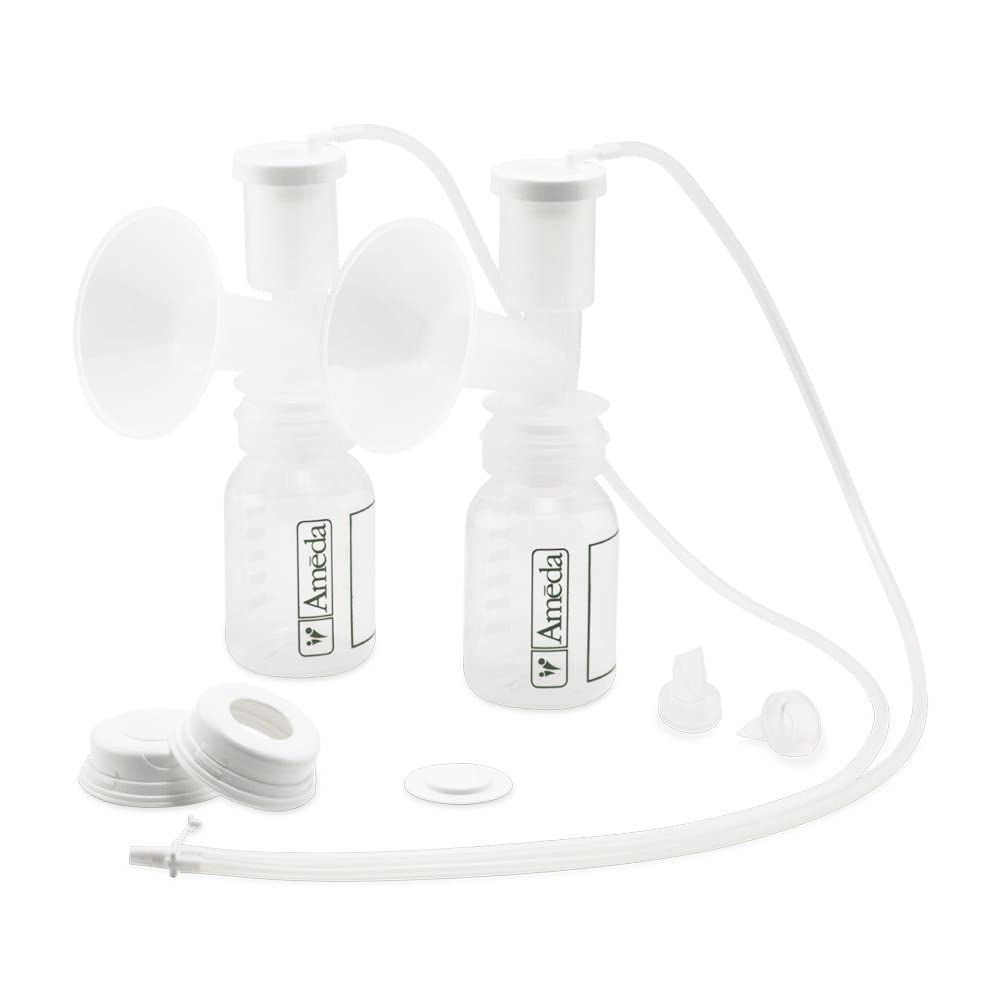 Ameda Dual Hygienikit Breast Pump Accessory Kit | BPA-Free Breast Milk Collector & Storage Solution - Safely Collect & Store Breast Milk for Working Moms, Travel & On-the-Go Pumping