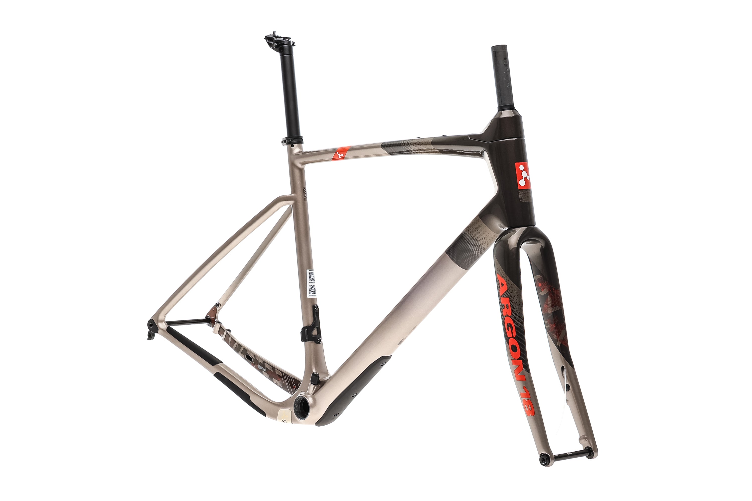 Argon 18 Dark Matter Frameset 2022 - Hyper Silver/Coal Gloss Carbon Road Bike Frame | Lightweight & Aerodynamic for Racing & Endurance Cycling