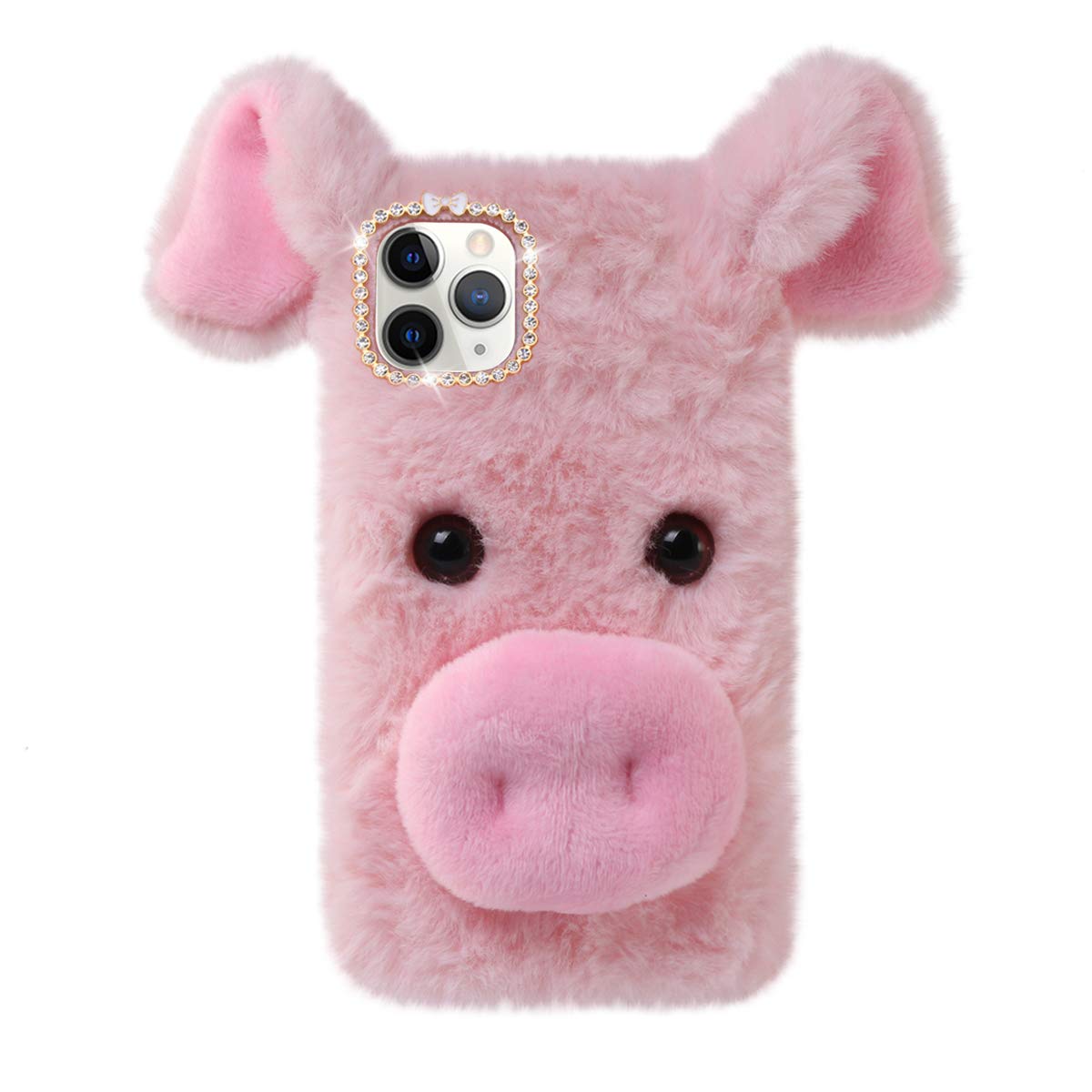 Plush Pig Phone Case for iPhone 12 - Anti-Fall Protective Cover with Soft Shell, Perfect for Kids, Gifts, and Everyday Use