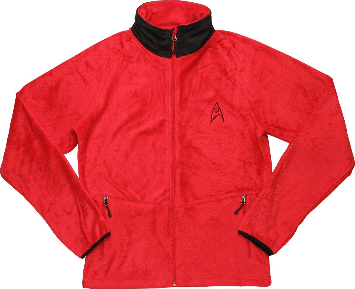 Star Trek Engineer Red Fleece Zipped Jacket - Sci-Fi Costume & Casual Wear for Cosplay, Conventions, and Everyday Fashion