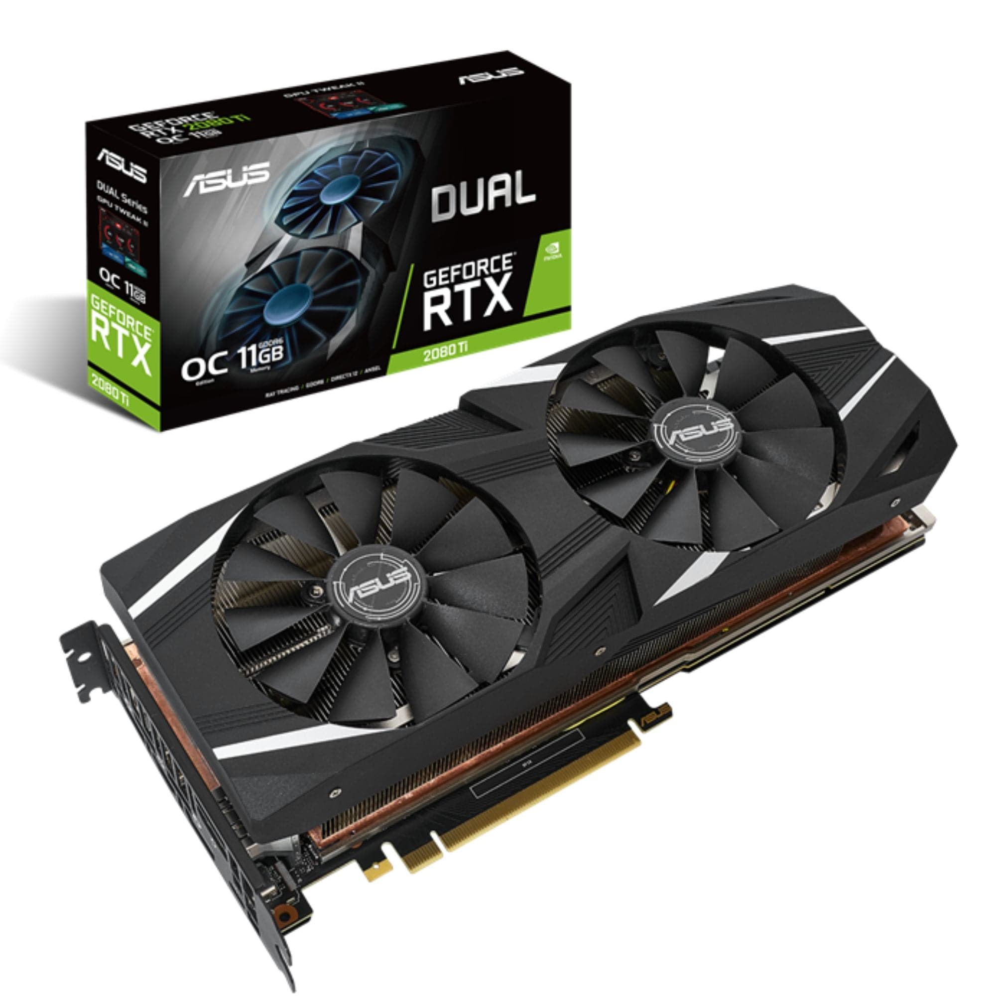 ASUS DUAL RTX 2080 Ti O11G 8GB GDDR6 Overclocked Gaming Graphics Card - High Performance for 4K Gaming, VR, and Content Creation