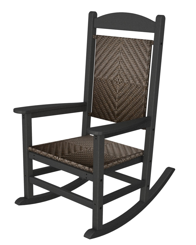 POLYWOOD Presidential Woven Rocker - All-Weather Outdoor Rocking Chair with UV Protection | Perfect for Patio, Porch, Garden & Poolside Relaxation