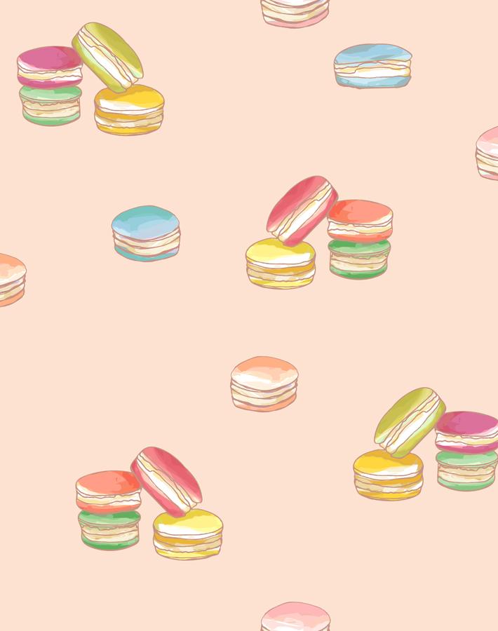 Nathan Turner Peach Macarons Wallpaper - Elegant French-Inspired Decor for Dining Rooms & Bedrooms