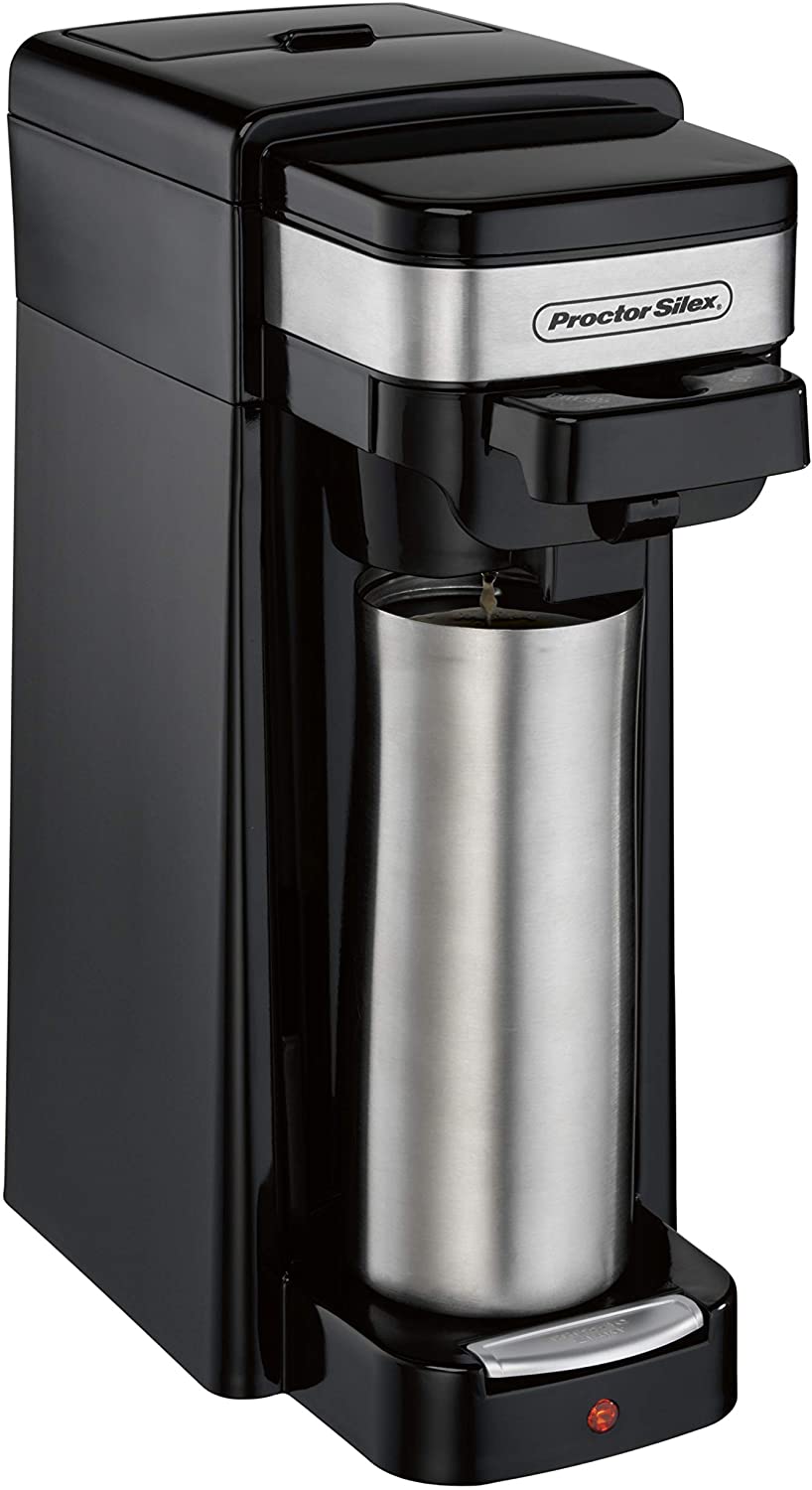 Proctor Silex 49969C Single Serve Coffee Maker - Compact & Fast Brewing for Home, Office, or Dorm Use