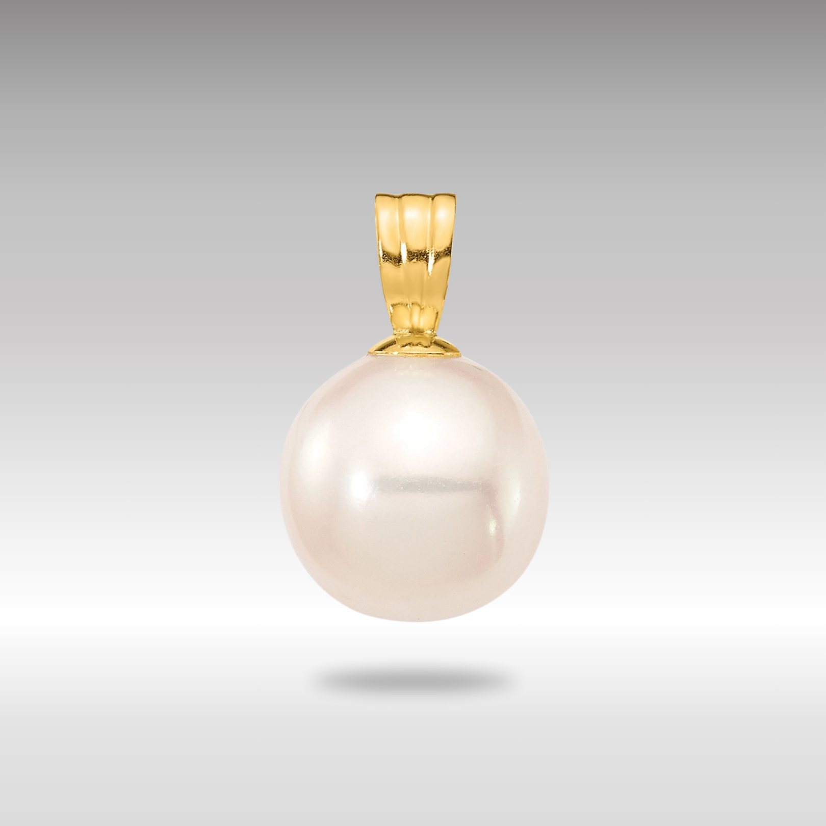 8-9mm White Round Freshwater Cultured Pearl Pendant Necklace in 14K Gold - XF738 Model | Elegant Jewelry Gift for Women, Perfect for Weddings, Anniversaries & Special Occasions
