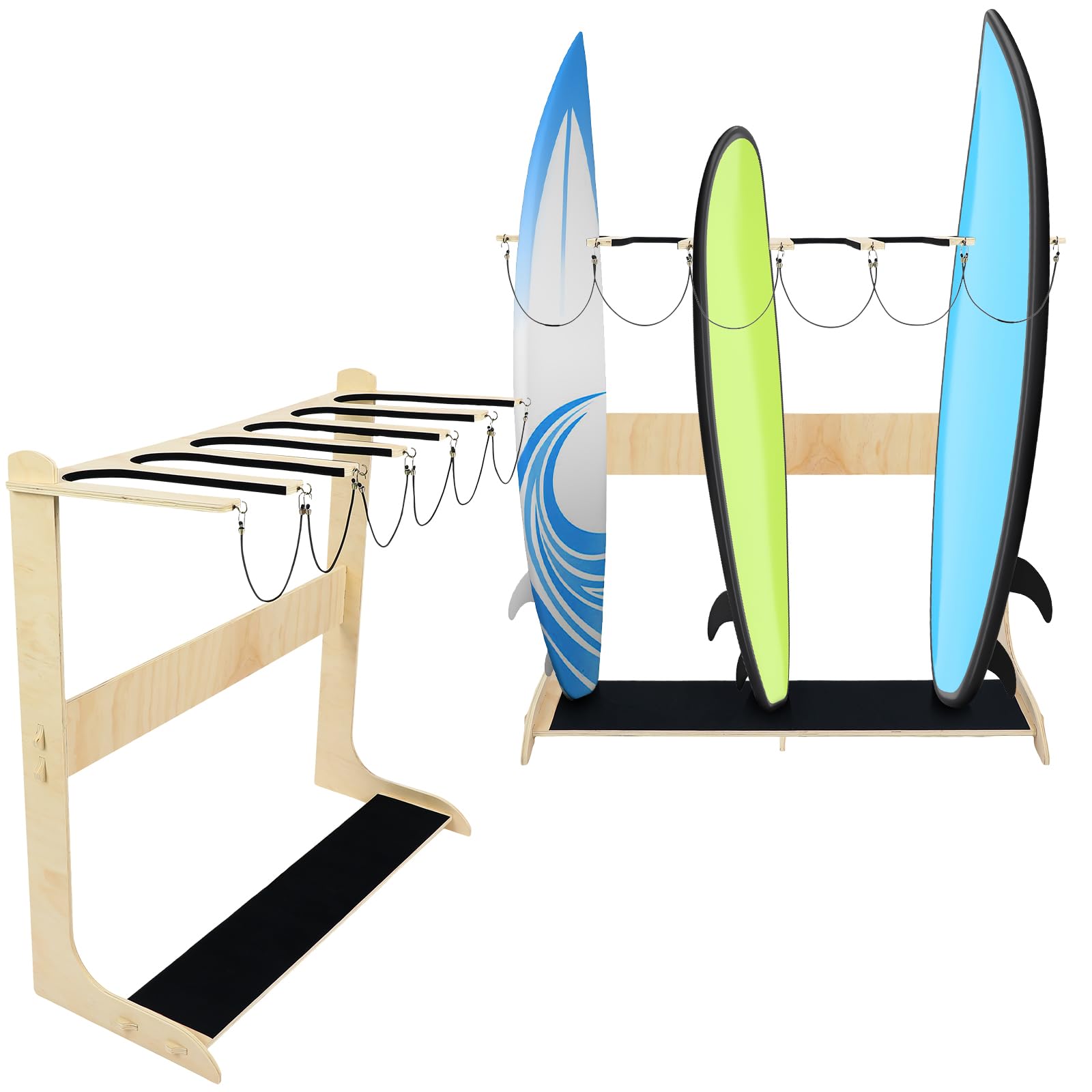 Vertical Freestanding Surfboard Rack - Indoor Storage Stand for Wakeboards, Shortboards & Longboards | Wall Mount & Space Saving Surfboard Display for Home, Garage or Surf Shop