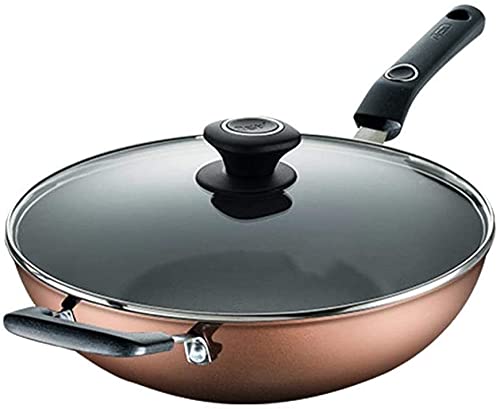 QIANMEI Non-Stick Sauté Pan with Double Handle - 30cm Induction Cooker Compatible Wok for Gas & Electric Stoves - Thickened Pot for Stir-Frying, Frying & Cooking - Easy to Clean & Durable Kitchenware