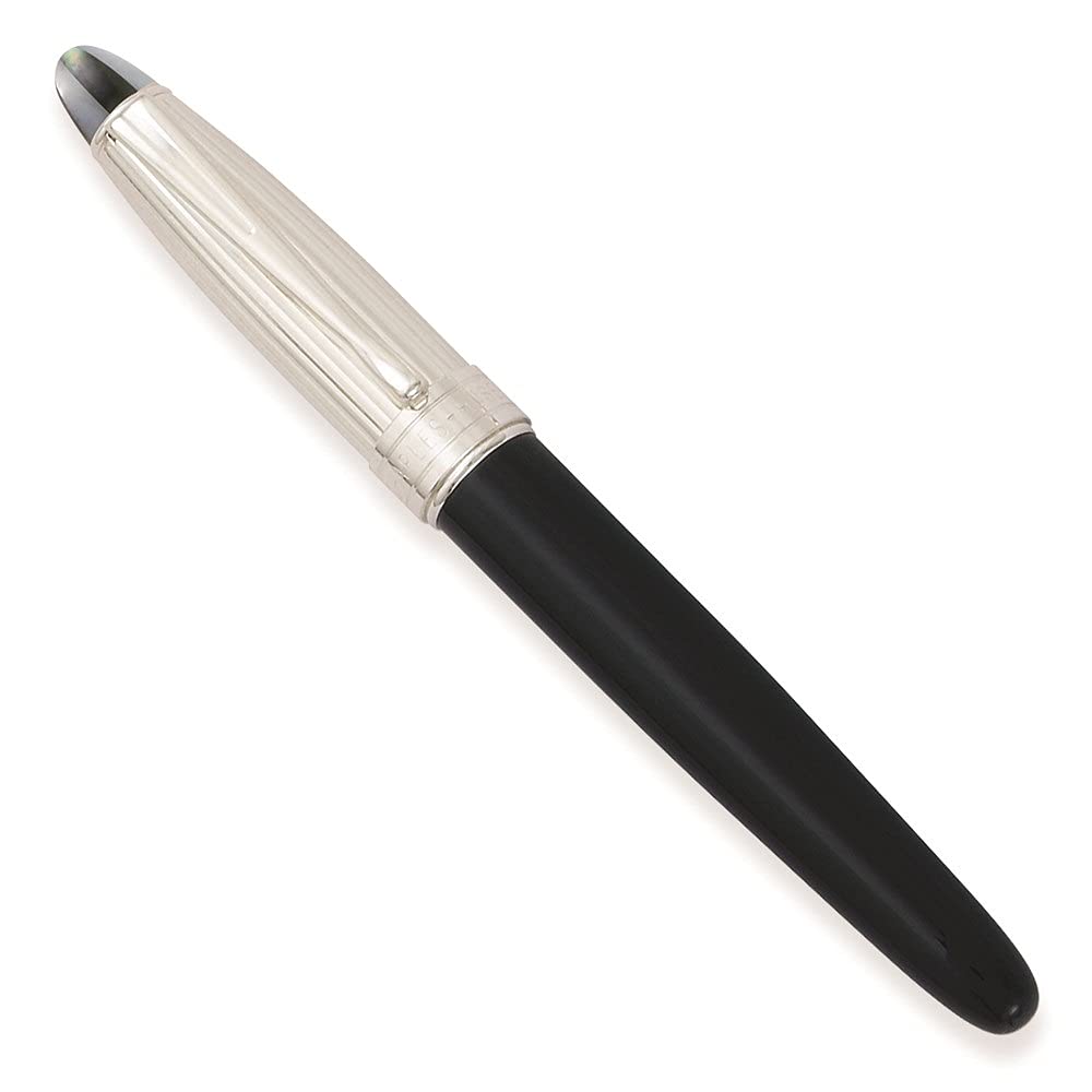 Charles Hubert Diamond2Deal White & Black Mother of Pearl Rollerball Pen - Elegant Writing for Office, Gifts & Special Occasions