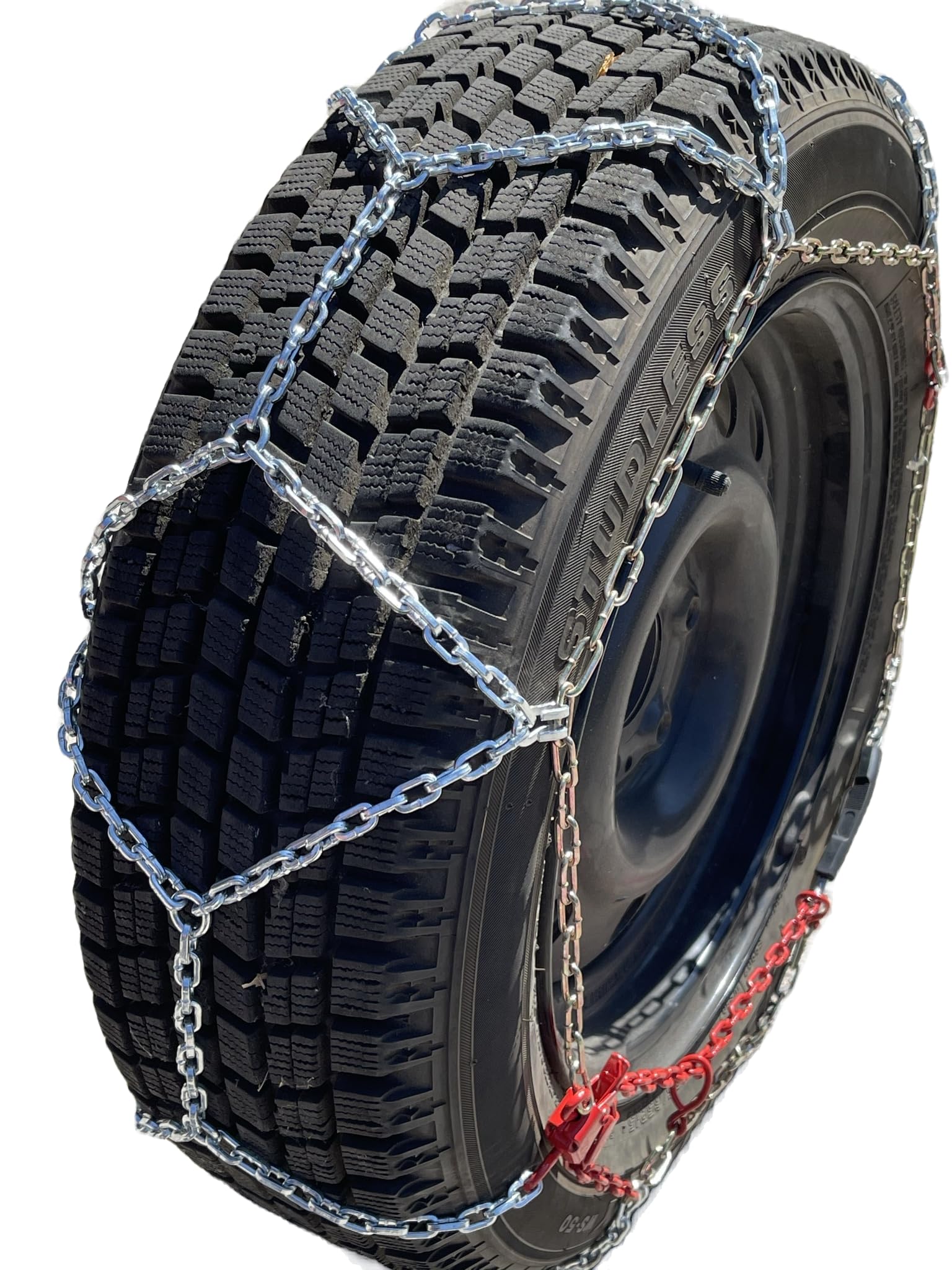Ultra-Low Profile Diamond Tire Chains for P205/60R13 - Set of 2 | Heavy Duty Winter Traction for Snow & Ice | Perfect for Cars, Trucks & SUVs in Harsh Winter Conditions