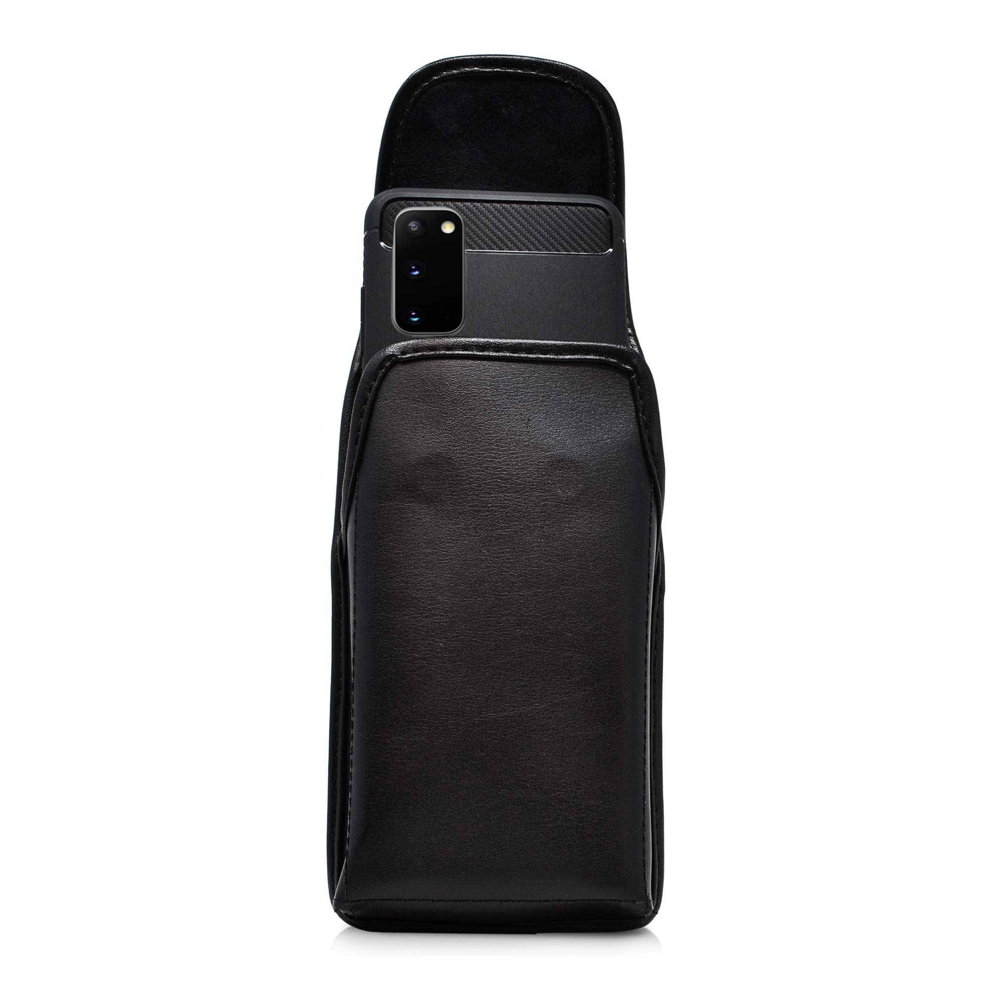 Premium Leather Phone Holster for Samsung Galaxy S25/S24/S23/S22/S21/S20 - Black Belt Clip Pouch with Magnetic Closure & Metal Clip - Compatible with Slim Cases | Perfect for Work, Outdoor Activities & Hands-Free Convenience