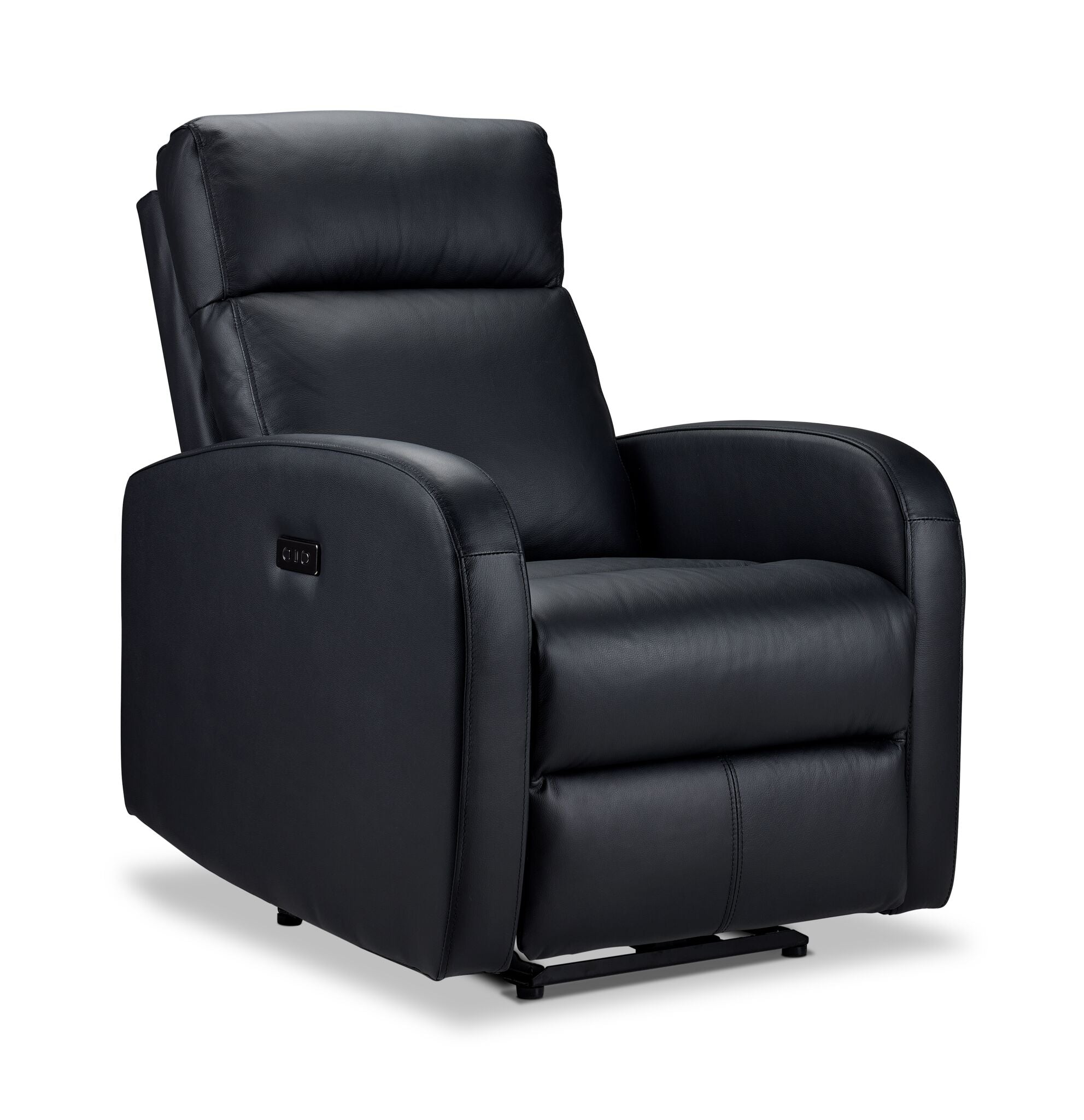 Cole Leather Power Recliner - Black | Electric Adjustable Reclining Chair with USB Charging Port | Perfect for Living Room, Home Theater & Office Relaxation