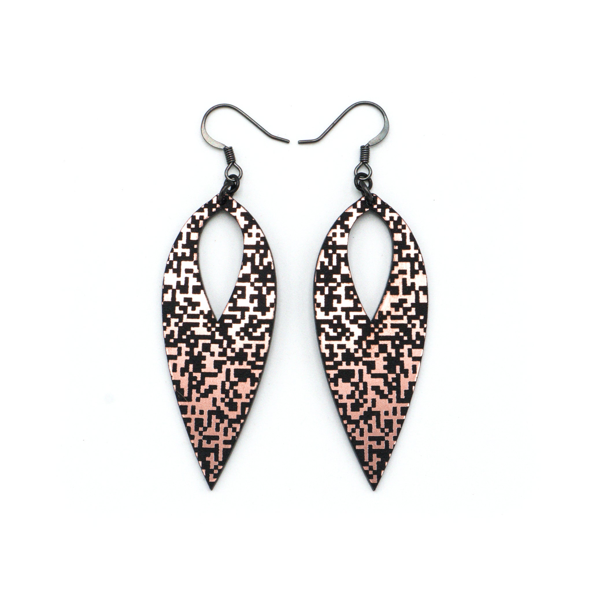 Nativas 15-Pack Acrylic Earrings Set - Rose Gold & Black Hoop Earrings for Women | Trendy Fashion Jewelry for Parties, Work, and Everyday Wear