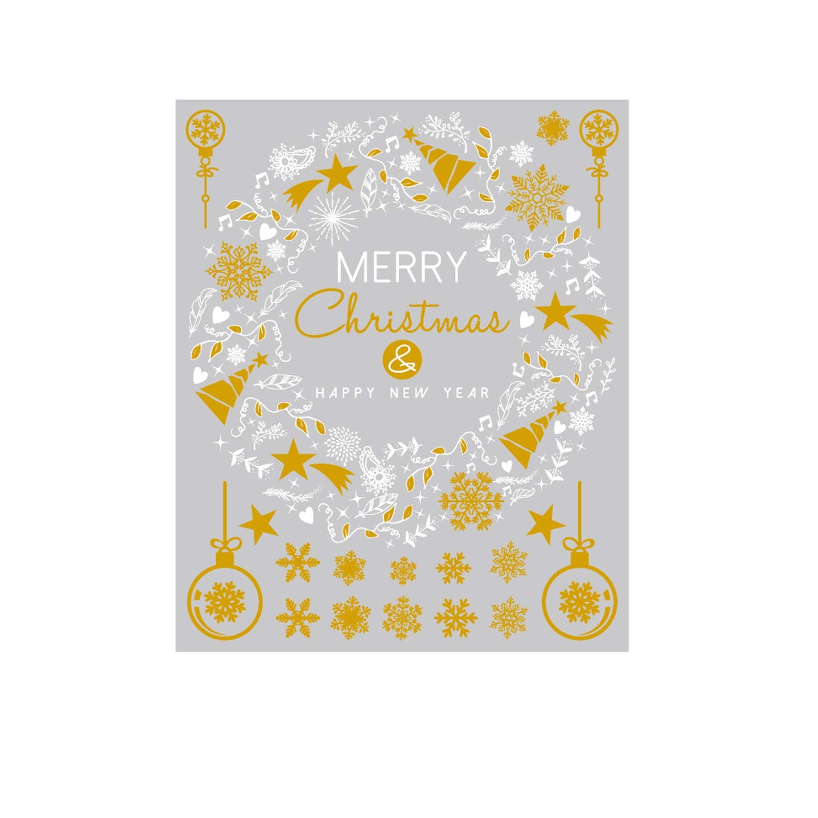 Christmas Vinyl Wall Stickers - Removable Holiday Decor for Windows & Walls