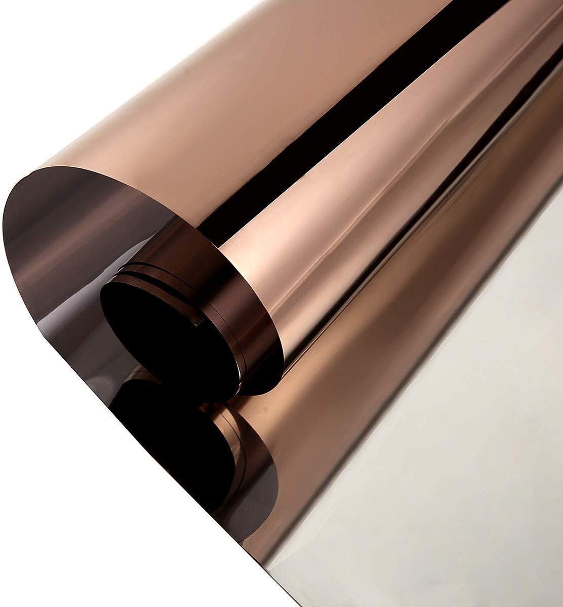 One Way Mirror Window Film - Daytime Privacy, Reflective Self-Adhesive, UV & Heat Control Tint (Brown & Silver, 2Mil, 60