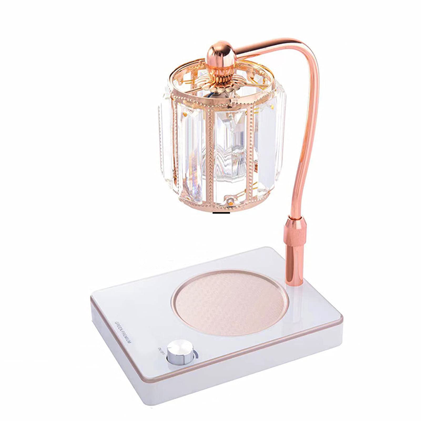 YFJBHDIAN Crystal Scented Wax Warmer Lamp - Flameless Electric Candle Melter with Adjustable Height & Brightness for Home, Bedroom Decor - Perfect for Aromatherapy, Relaxation and Romantic Ambiance