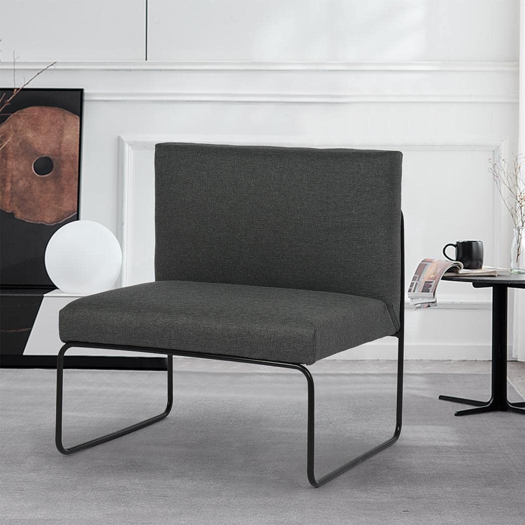 Modern Single Sofa Chair - Large Cotton Flannel Lounge Chair with Solid Wood Frame for Living Room, Bedroom & Office - Comfortable Computer Chair for Relaxing, Reading & Working