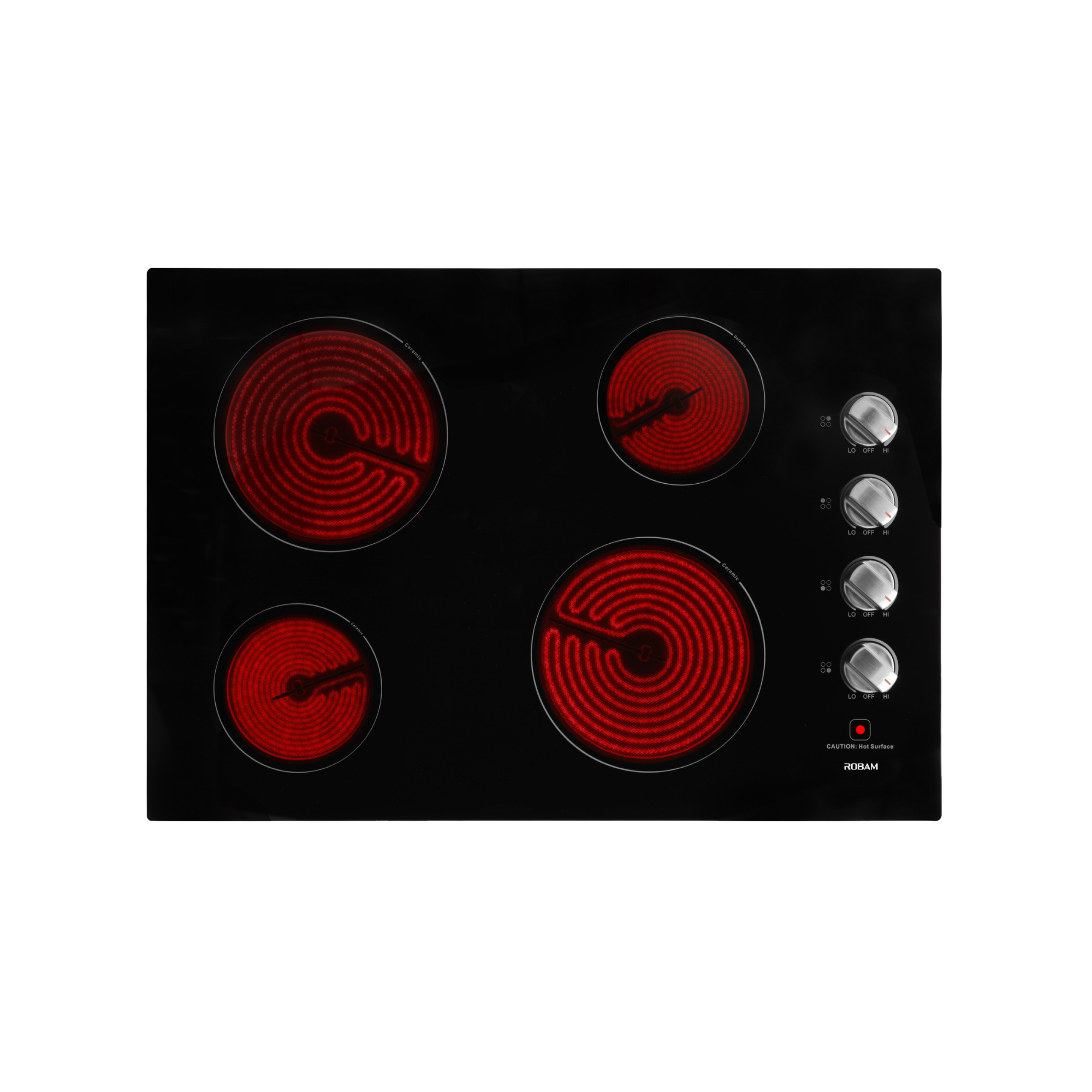 ROBAM 30-Inch Electric Ceramic Glass Cooktop with 4 Burners - Fast Heating, Easy Cleaning for Modern Kitchens | Perfect for Home Cooking, Baking & Entertaining