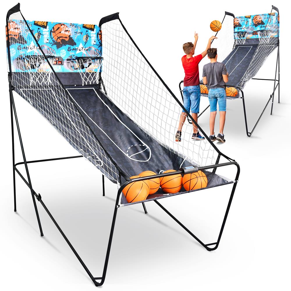 Dual Shot Basketball Hoop System - Adjustable Height for Indoor & Outdoor Play - Perfect for Driveway, Backyard, and Gym Use