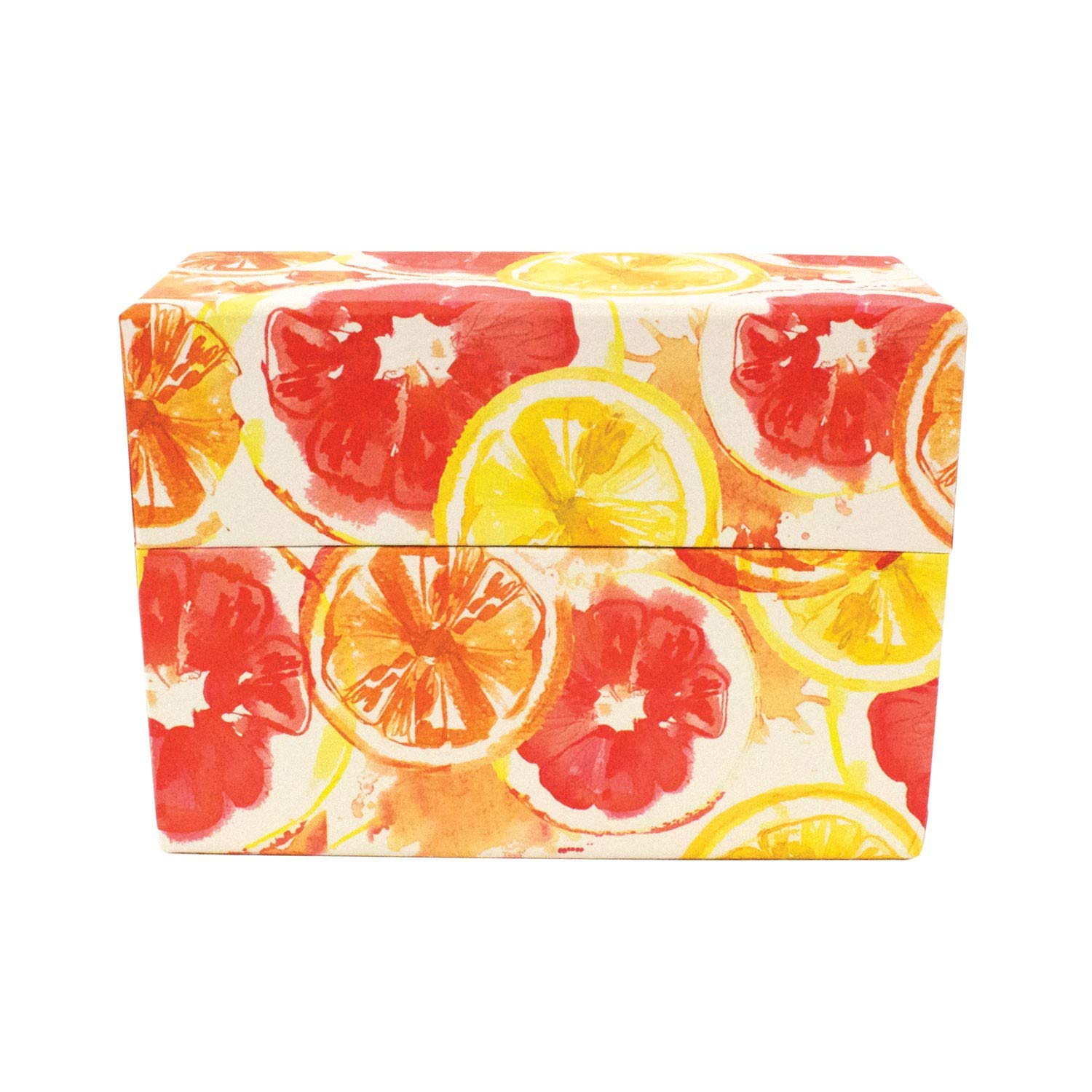 Beachcombers Citrus Recipe Box - Rustic Wooden Recipe Card Organizer for Kitchen, Home & Office - Perfect for Storing Recipes, Notes & Memories (Use in Kitchens, Dining Rooms, or as a Gift for Food Lovers)
