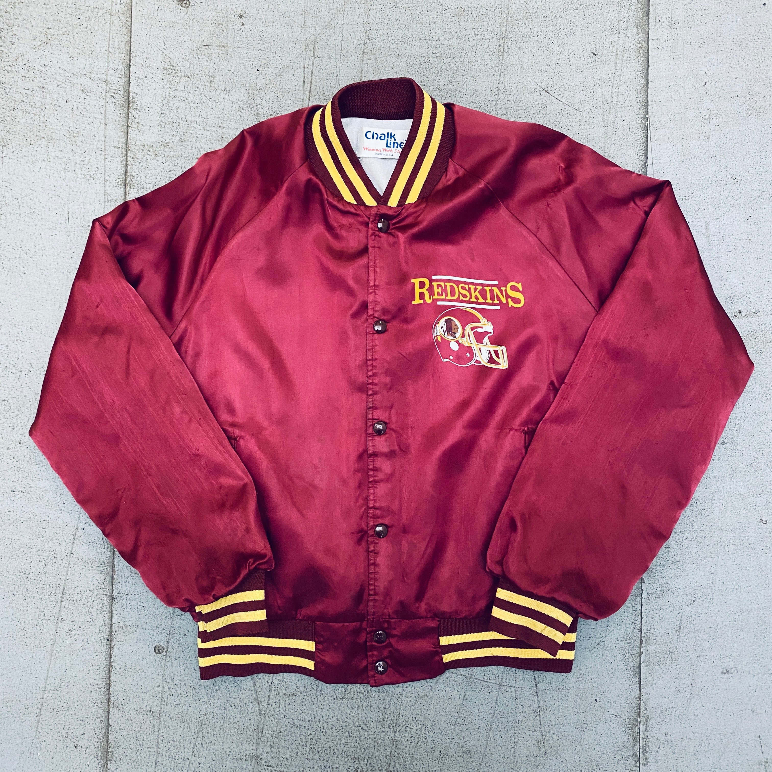 Washington Redskins 1990s Vintage Reverse Spellout Satin Bomber Jacket - Men's Medium - Retro NFL Football Fan Apparel for Game Day & Casual Wear