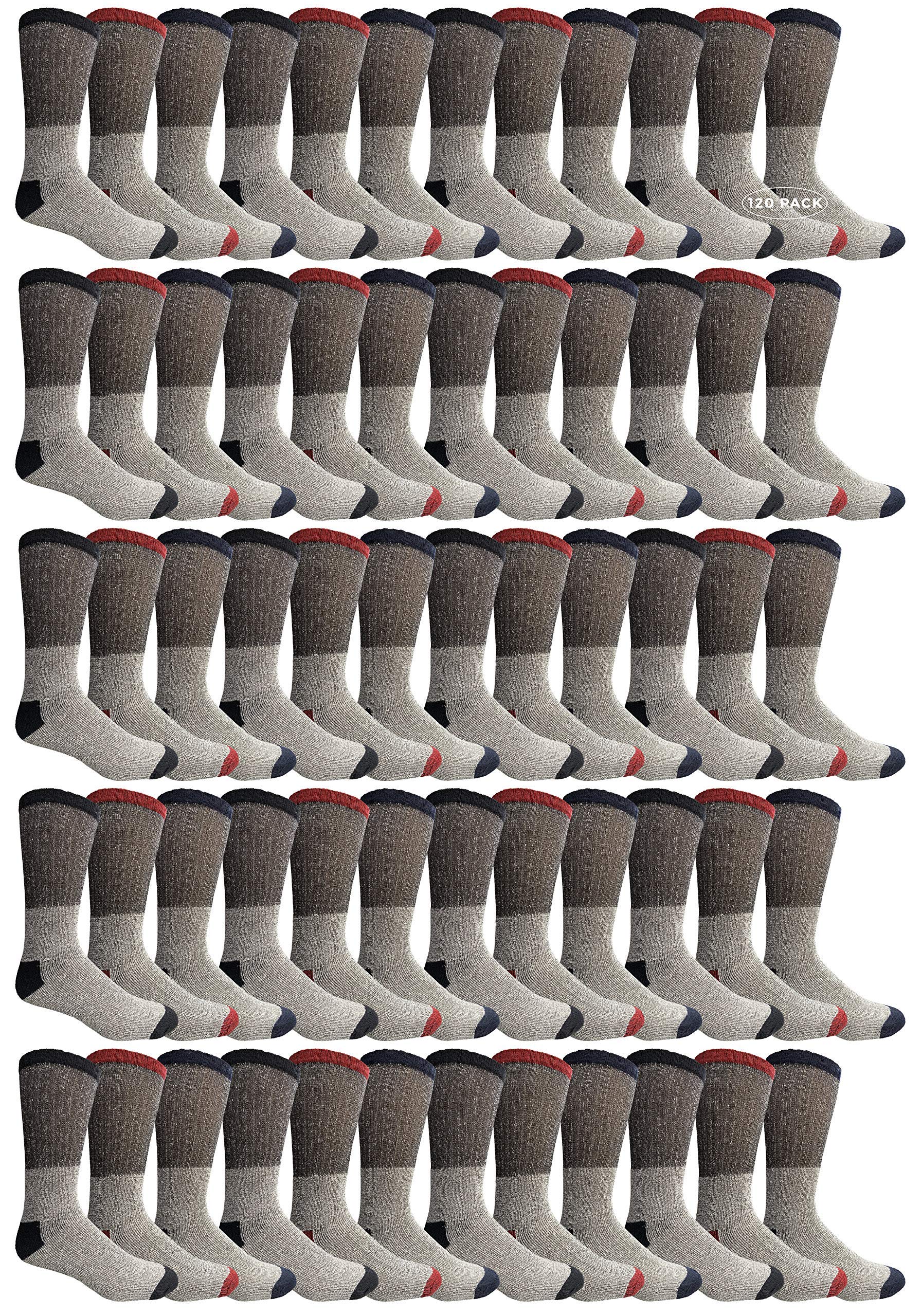 Yacht & Smith Women's Cotton Thermal Crew Socks - Warm Winter Boot Socks for Cold Weather - 6-Pack Bulk - Perfect for Hiking, Skiing & Outdoor Activities