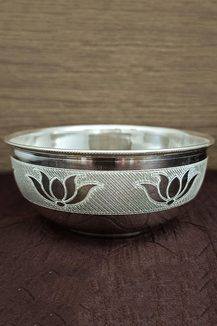 925 Sterling Silver Designer Bowl - Elegant Handcrafted Home Decor for Dining Table, Centerpiece, Gift & Jewelry Display (Design 35)