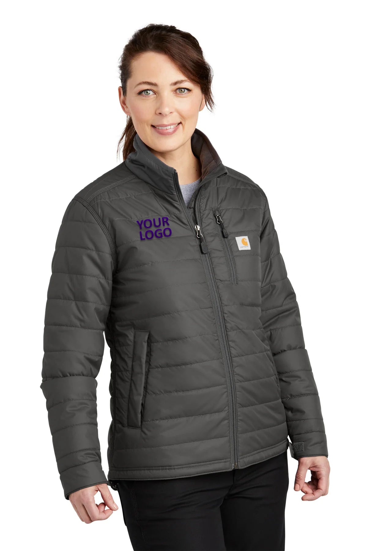 Carhartt Women's Gilliam Branded Jacket - Shadow Grey | Durable Workwear for Outdoor Activities & Construction Sites