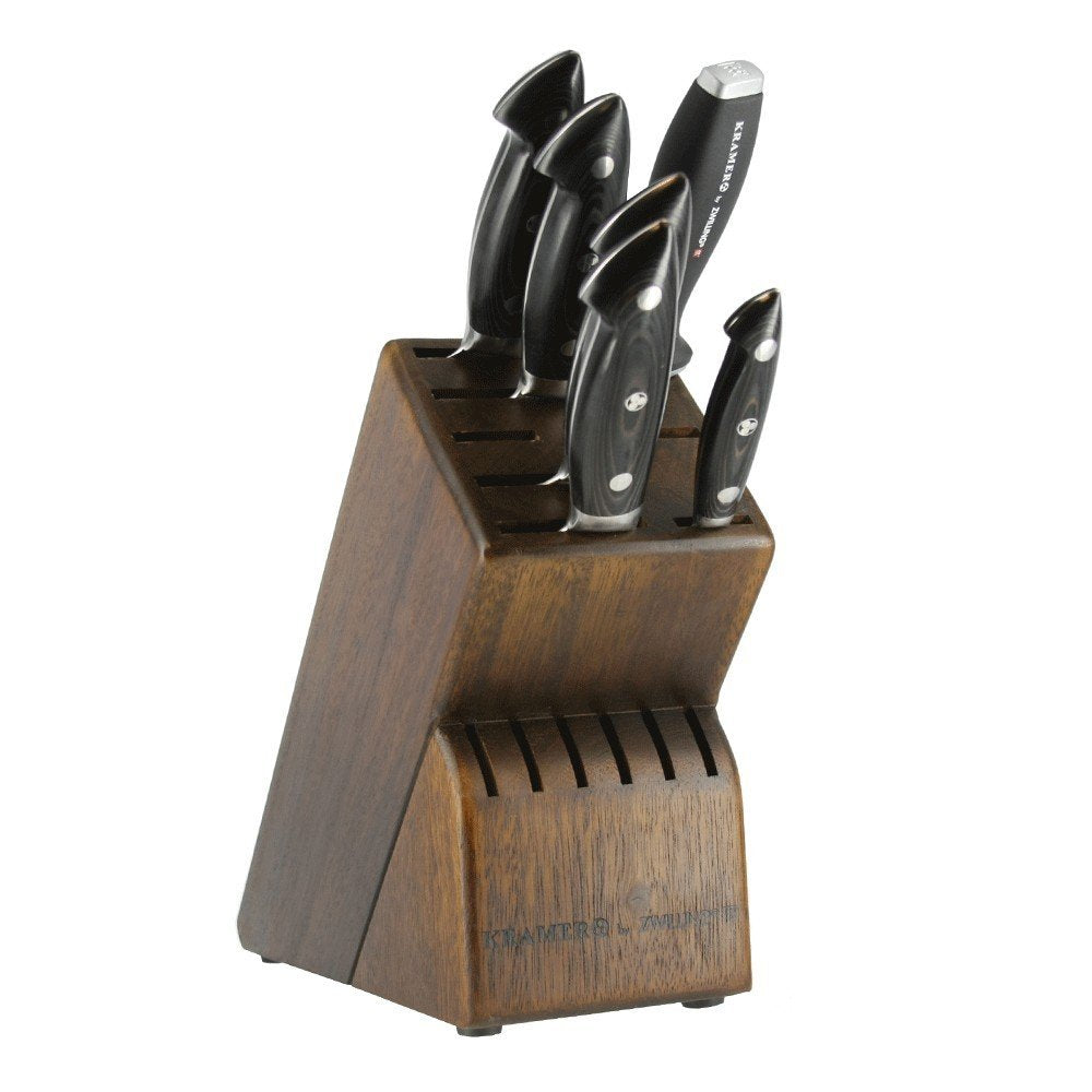 Premium ZWILLING KRAMER EUROLINE Damascus 7-Piece Knife Block Set - High-Quality German Steel Knives for Professional Chefs & Home Cooking