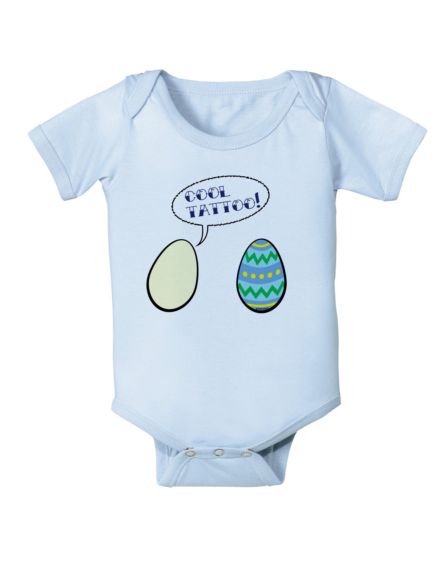 TooLoud Cool Tattoo Print Easter Egg Baby Bodysuit - Soft Cotton One-Piece Outfit for Infants, Perfect for Easter Celebrations & Photo Shoots