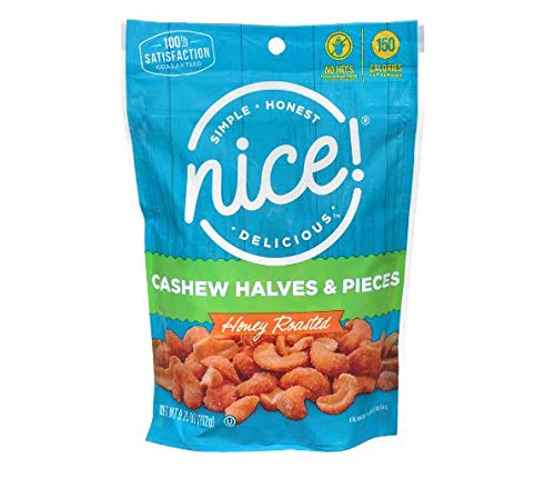 Premium Honey Roasted Cashew Halves & Pieces - 9.25 oz (Pack of 2) - Healthy Snacks for Office, Travel & Gifts - Gluten-Free & Non-GMO