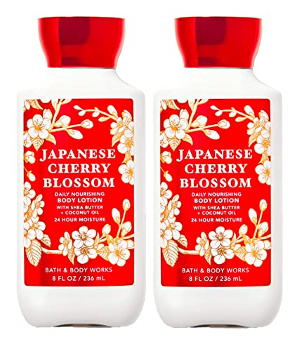Bath & Body Works Japanese Cherry Blossom Body Lotion 8 oz (236 ml) - Moisturizing & Fragrant, New Formula (2 Pack) for Dry Skin Care & Daily Hydration