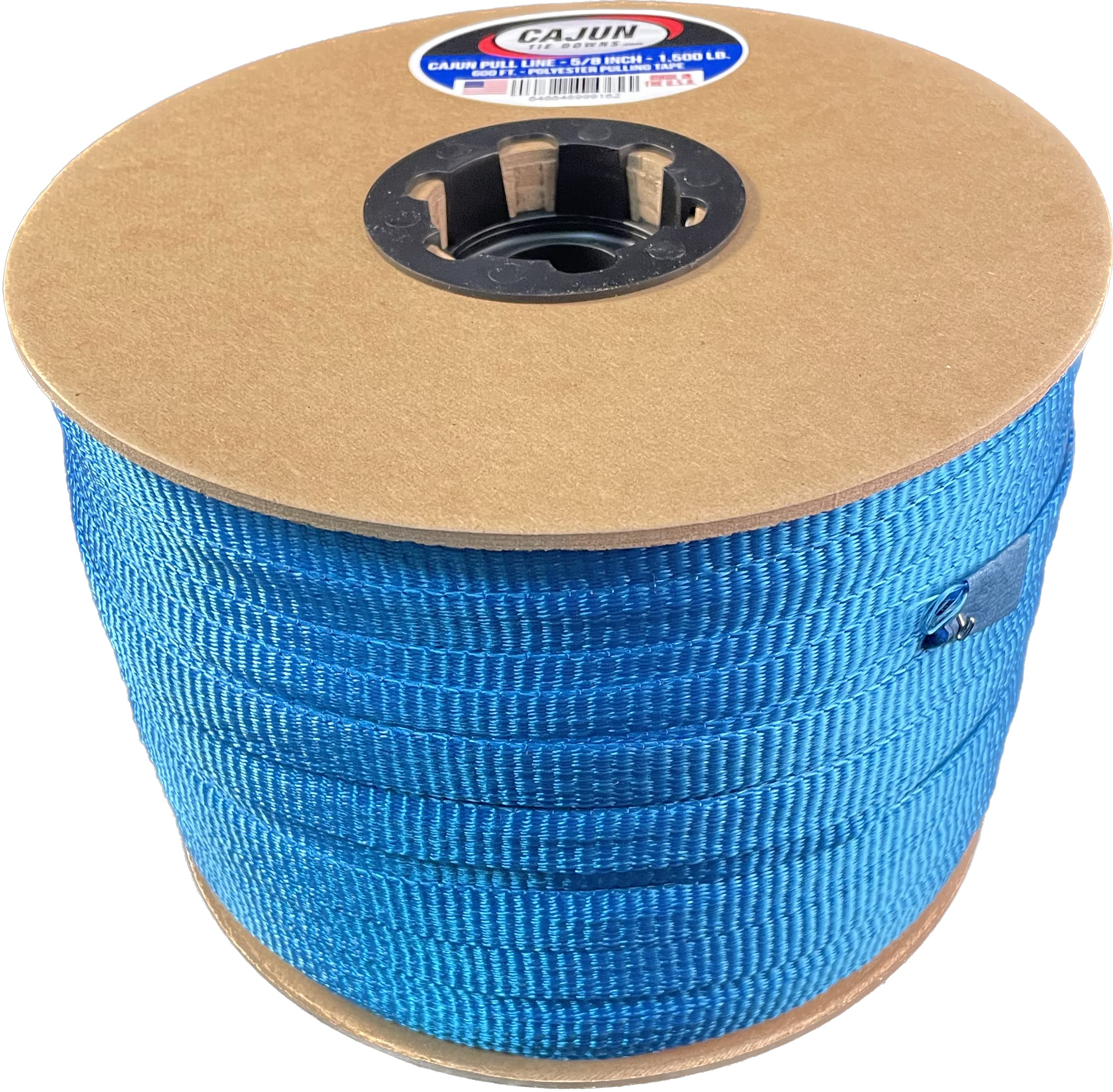 5/8 Inch Black Cajun Pull Line - 1500 lb Capacity Polyester Pulling Tape - Heavy Duty Cable Pulling Tool - Made in USA - Perfect for Electrical Wiring, Underground Conduit Installation & Construction Projects