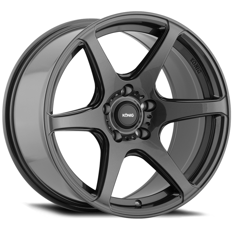 Konig Tandem 17x8 5x114.3 ET35 Gloss Graphite Alloy Wheels - Perfect for Honda Civic, Accord & Acura TL - Upgrade Your Ride for Street & Track Performance