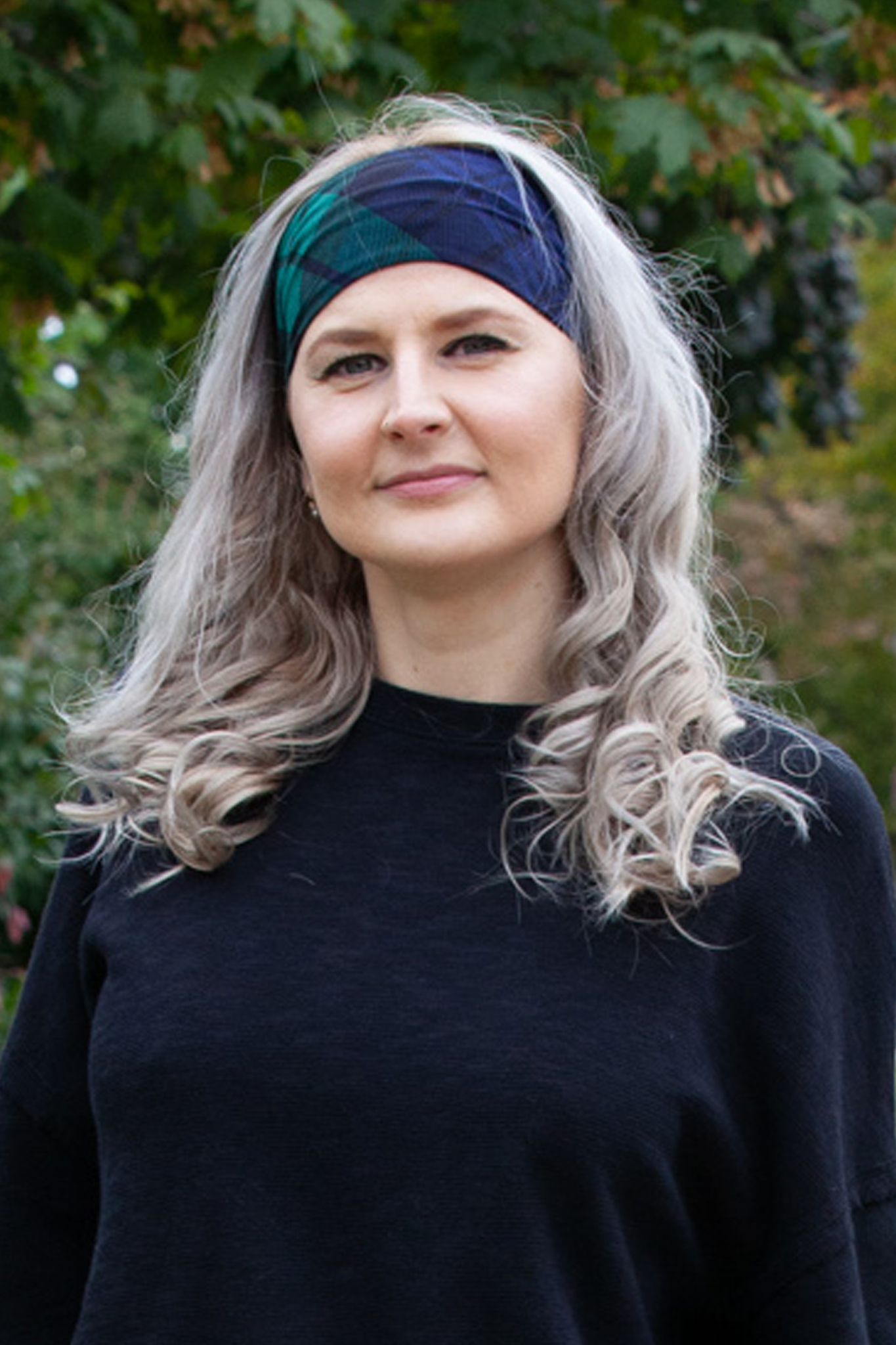 Super Soft Black Watch Tartan Headband for Women - Stretchy Comfortable Hair Band for Workouts, Yoga, and Everyday Wear