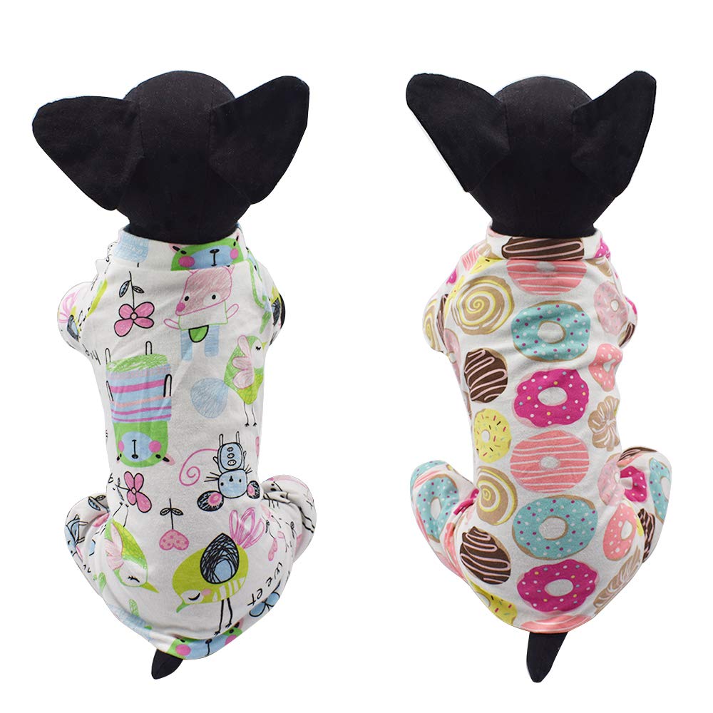 Dofyou 2-Piece Cotton Dog Pajamas Set - Soft & Cozy Dog Jumpsuit Outfit with Pet Shirt for Small Medium Large Dogs - Perfect for Winter Nights & Indoor Lounging