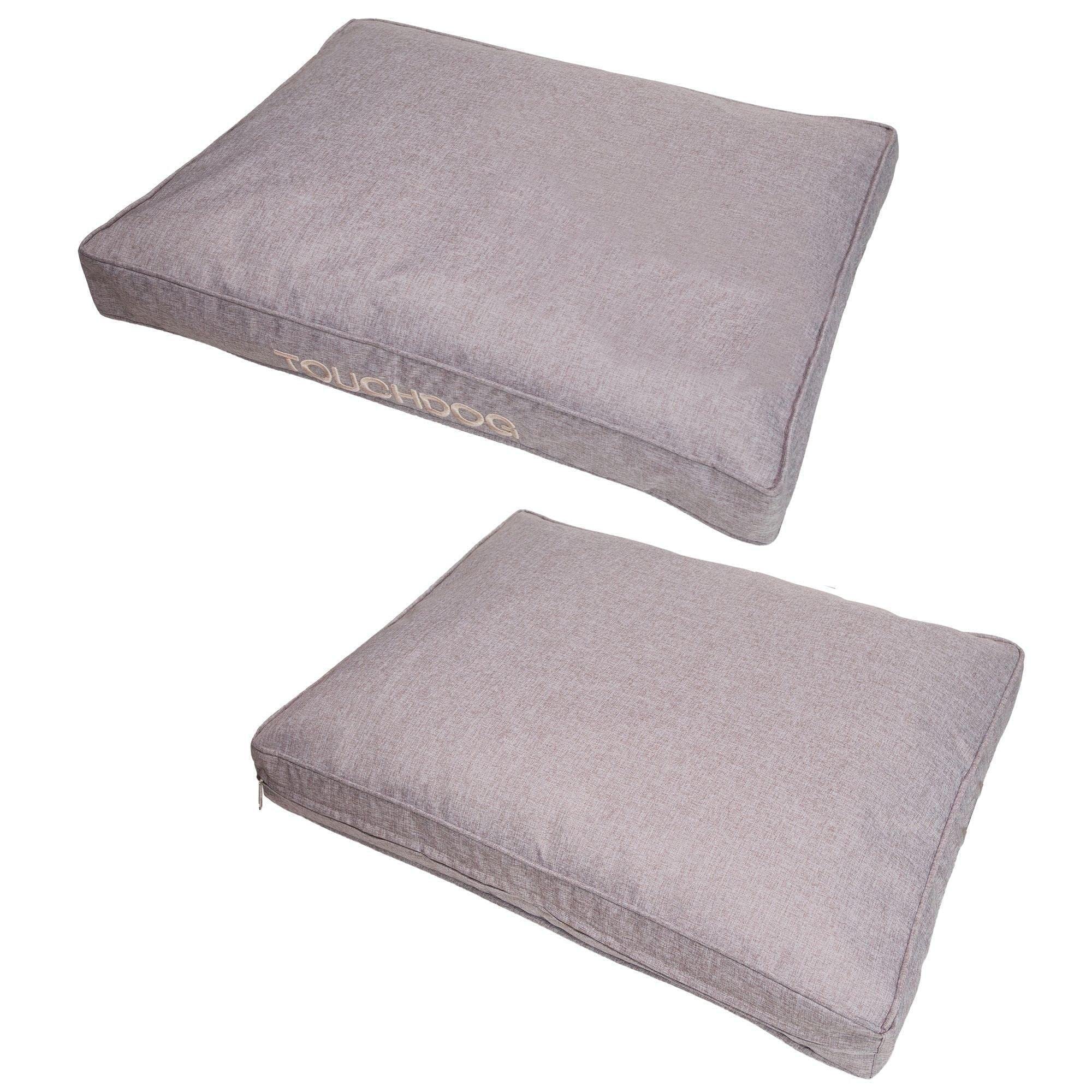 Touchdog 'Hushky' Waterproof Elevated Dog Bed - Small Grey Orthopedic Pet Mat for Indoor/Outdoor Use - Perfect for Kennels, Crates & Car Rides