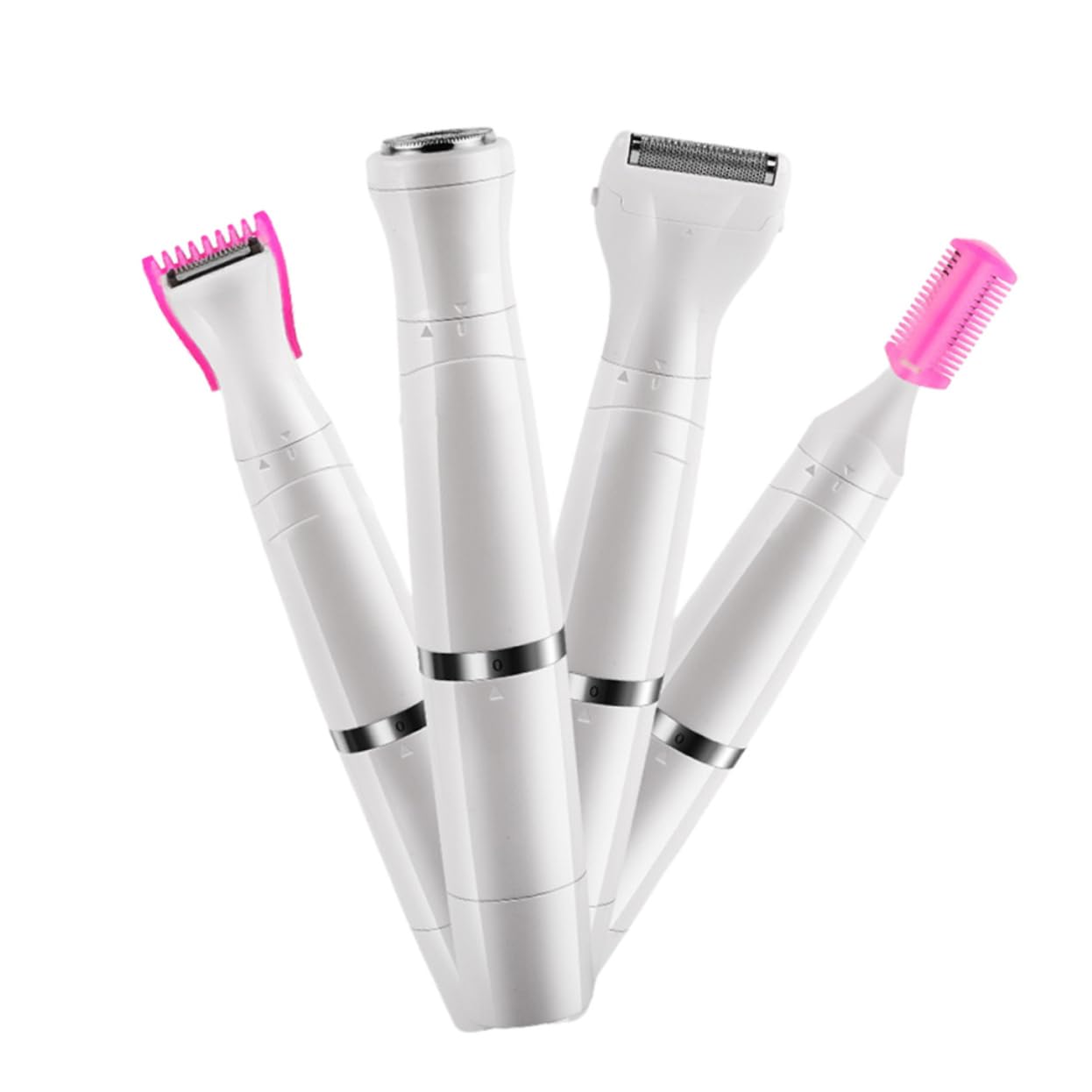 IPetboom 4-in-1 Electric Shaver for Women - Rechargeable Leg, Armpit, Face & Bikini Trimmer - Painless Hair Removal Device for Smooth Skin at Home & Travel (White) - Perfect for Daily Grooming, Quick Touch-Ups & On-The-Go Use