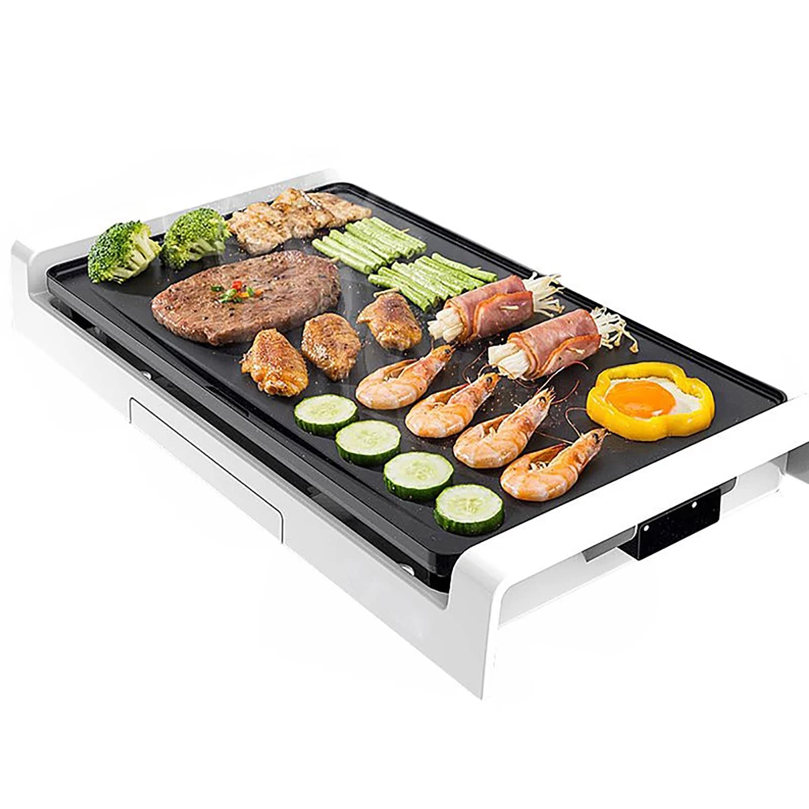 Non-Stick Electric Grill 1800W, Indoor Smokeless BBQ Grill with Drip Tray & Thermostat Control - Perfect for Family Gatherings, Parties & Apartment Cooking (2-8 People)