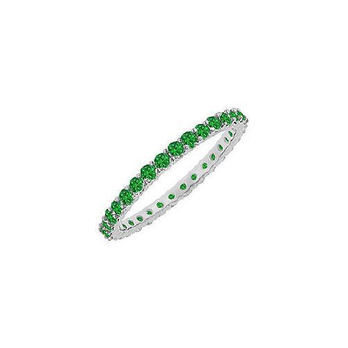 14K White Gold Emerald Eternity Bangle Bracelet - 6.00 CT TGW Genuine Emerald Jewelry for Women, Perfect for Weddings, Anniversaries & Special Occasions