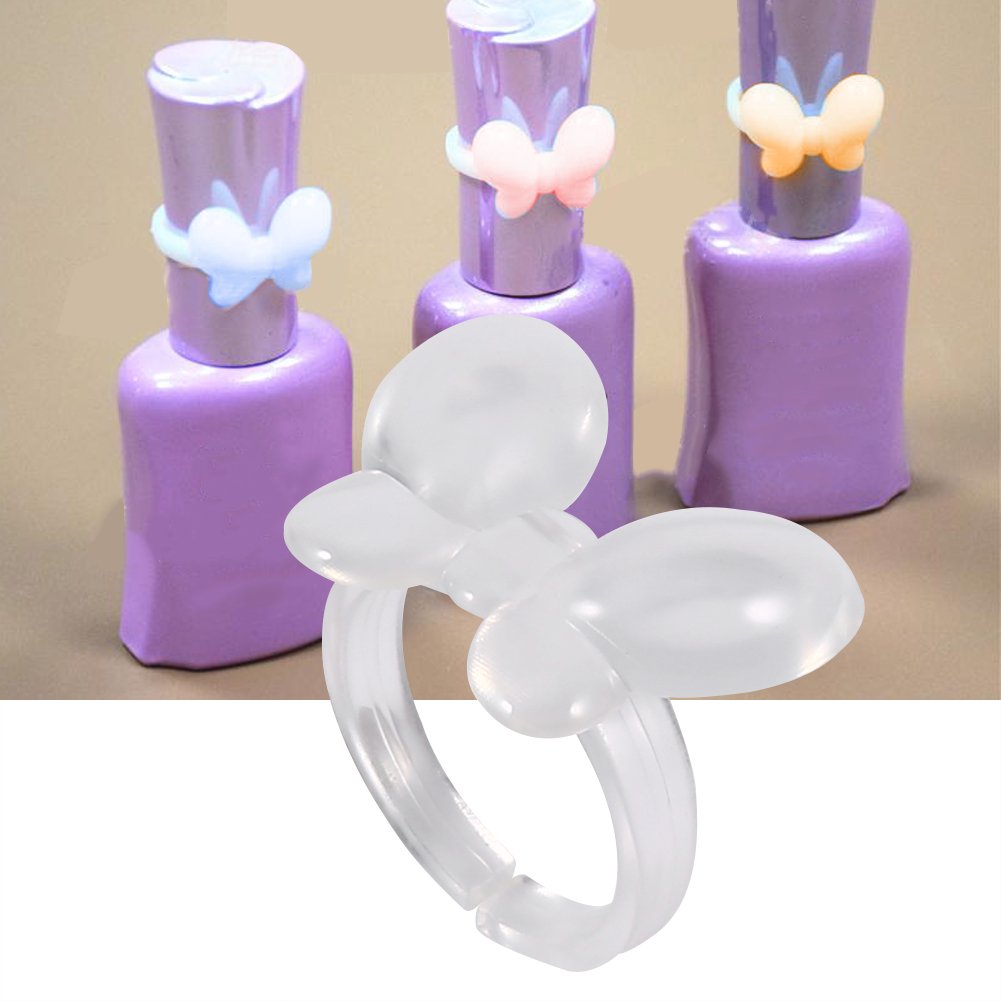 50Pcs Clear Butterfly Nail Polish Color Chart Ring - Professional Nail Art Display Tool for Gel Manicure & Salon Use - Perfect for Nail Technicians & DIY Enthusiasts