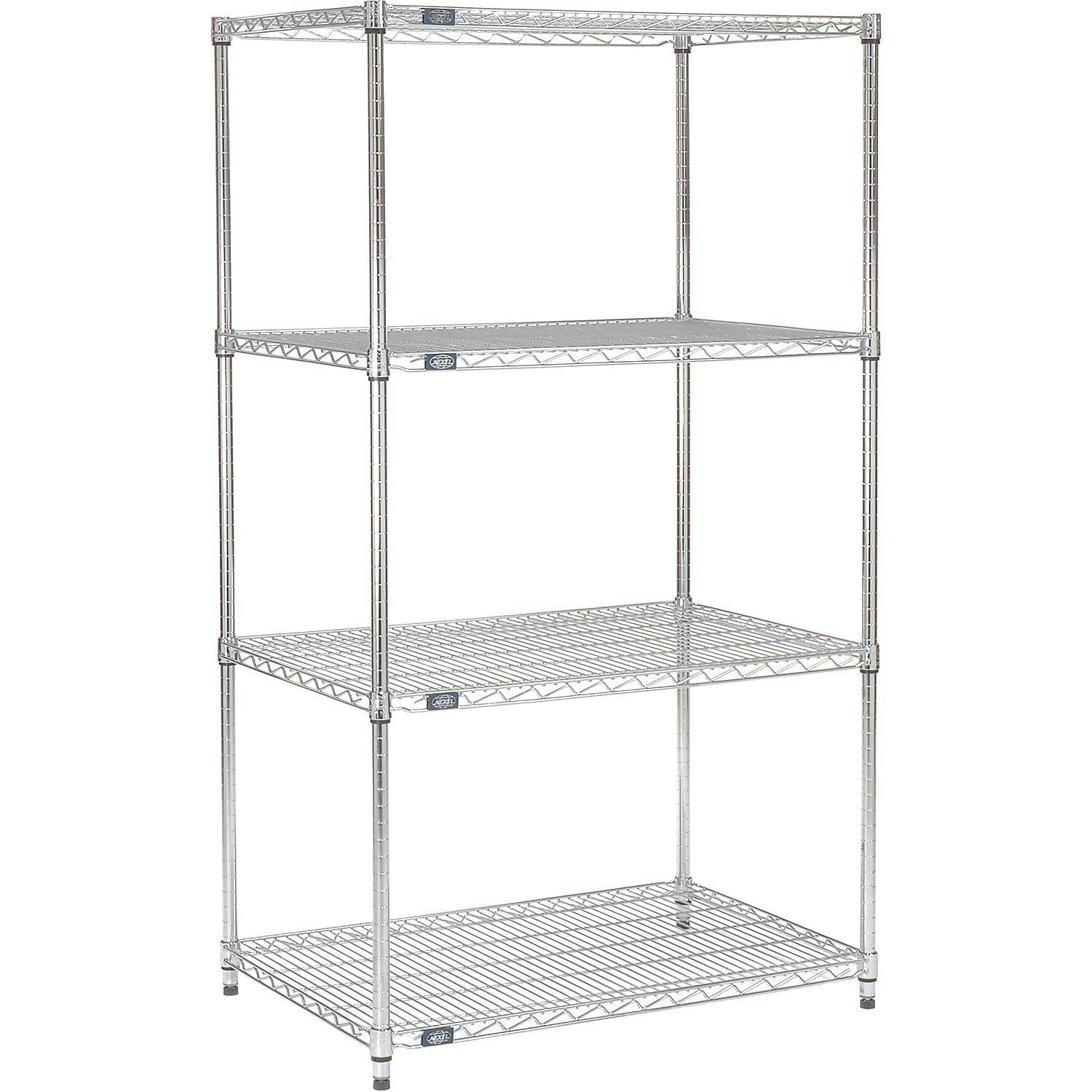 Adjustable 4-Tier Chrome Wire Shelving Unit - 30