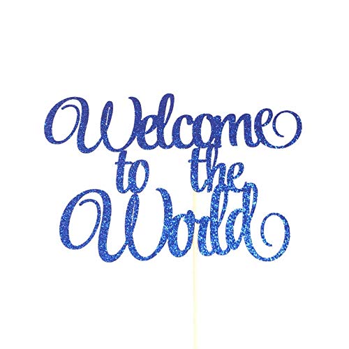 Baby Shower Cake Topper - Welcome to the World Decorations for Boy or Girl - Perfect for Gender Reveal Parties, Newborn Celebrations & First Birthday Cakes